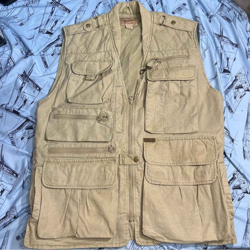 Woolrich Men's Khaki Multi-Pocket Utility Vest